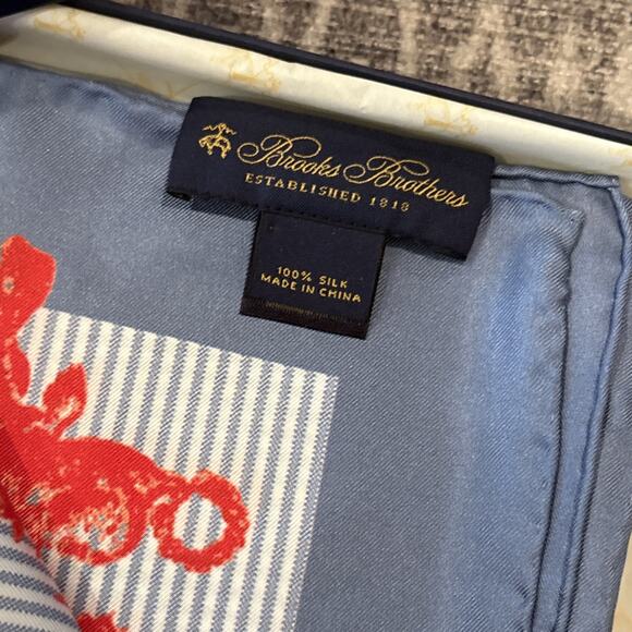 Brooks Brothers Silk Scarf Horse & Carriage Motif New in box Toile Italy - Picture 5 of 10